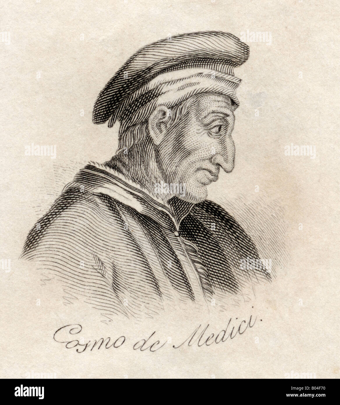 Cosimo di Giovanni de' Medici, 1389 - 1464.  Italian banker and politician. Stock Photo