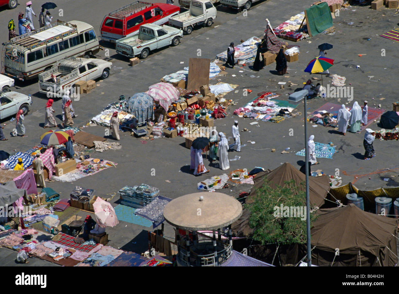 Madinah Saudi Arabia Traders Outside In Square Stock Photo