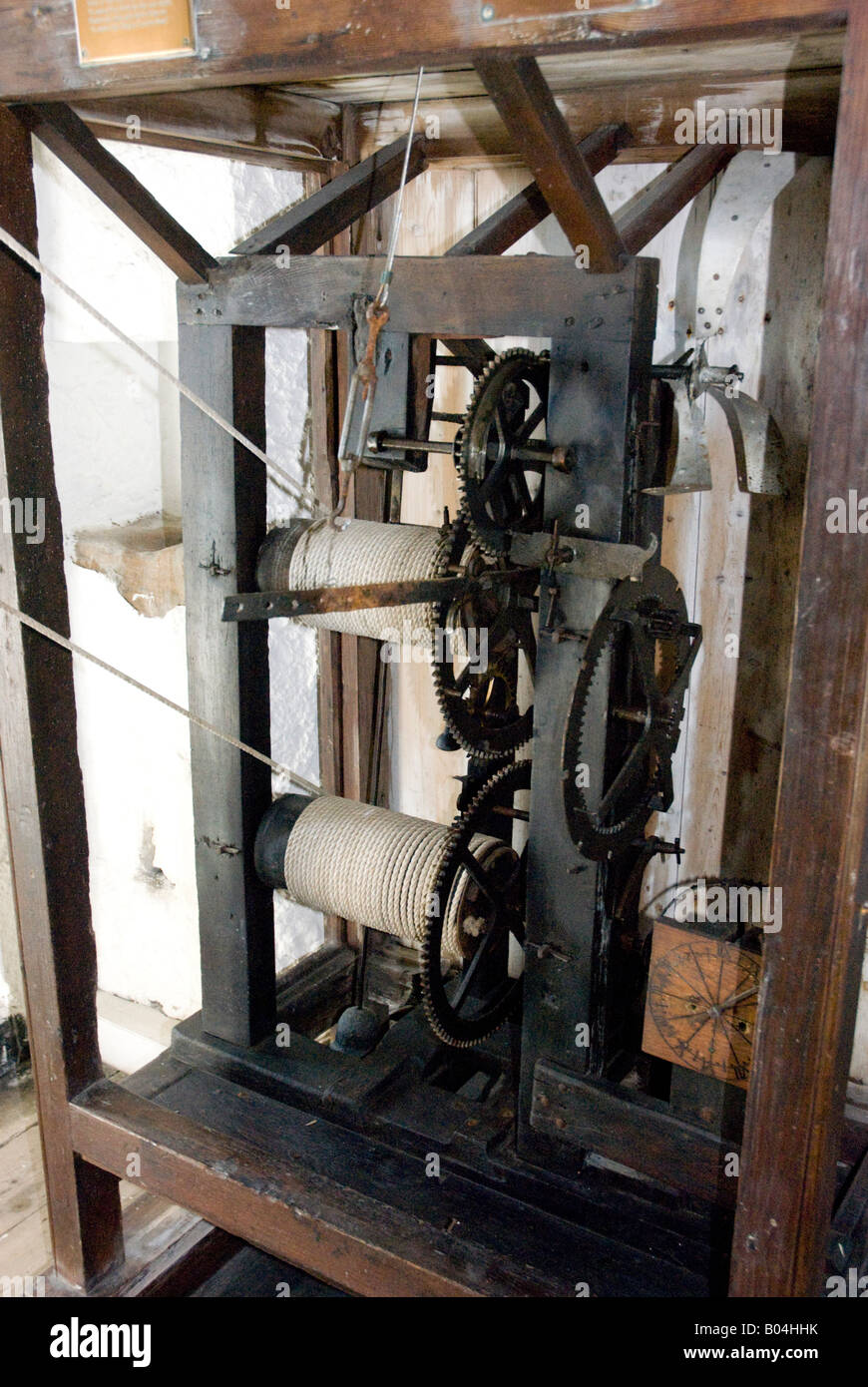 Detail of the Elizabethan clock mechanism at Castle Rushen, Castletown, Isle of Man Stock Photo