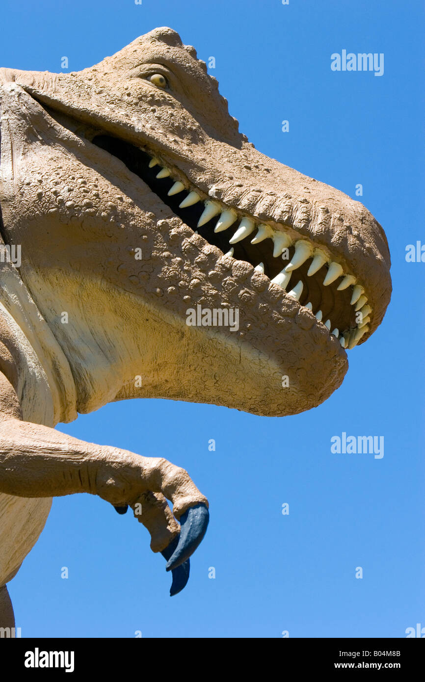 Lifesize Tyrannosaurus Rex at Dinosaur Valley State Park Stock Photo