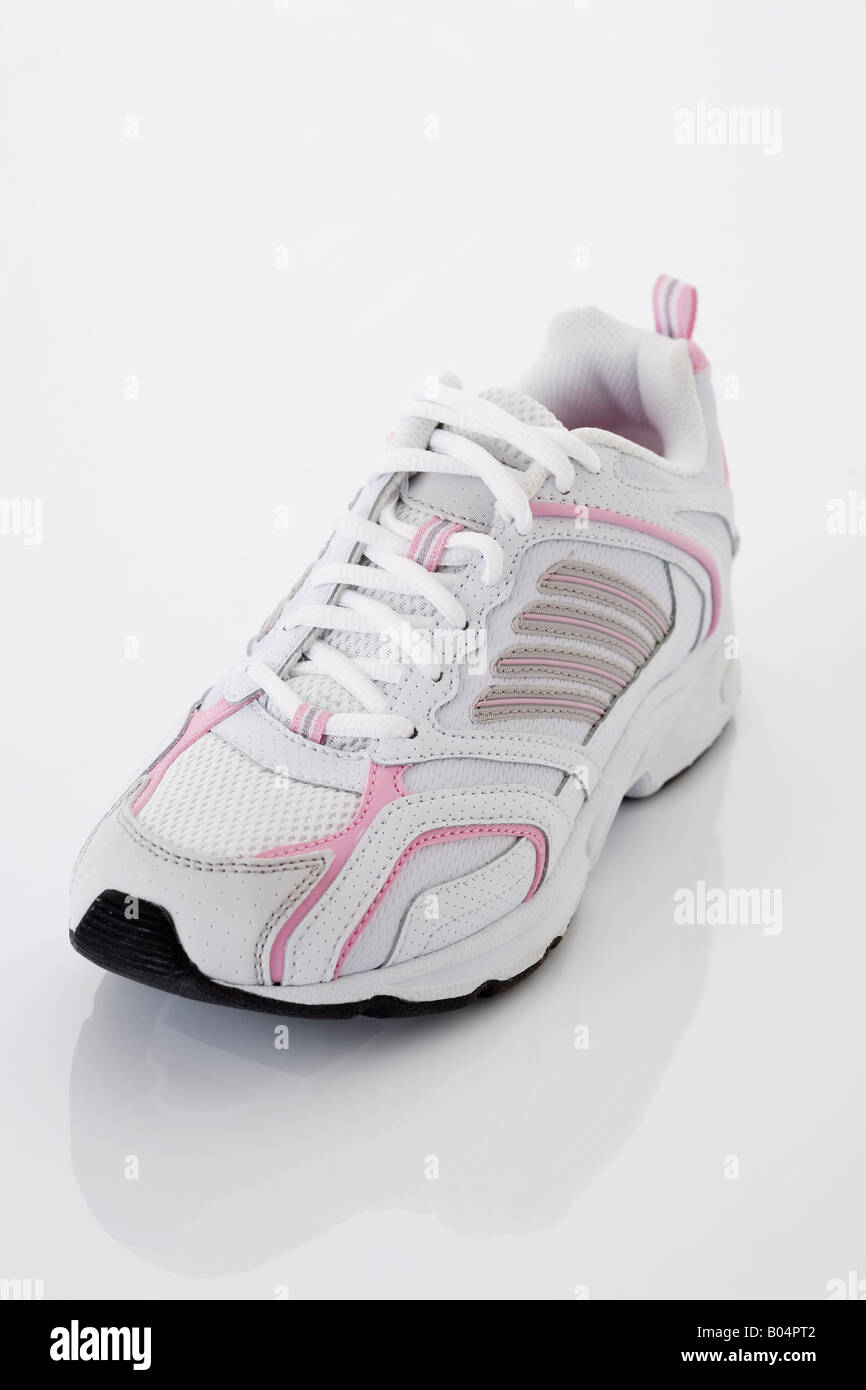 Pink and white sneaker. Stock Photo