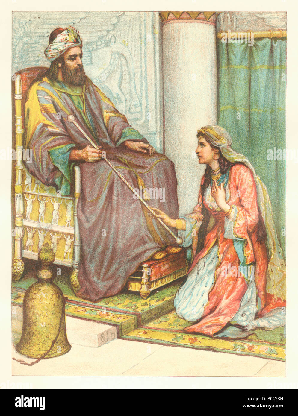 Esther Before King Ahasuerus Stock Photo