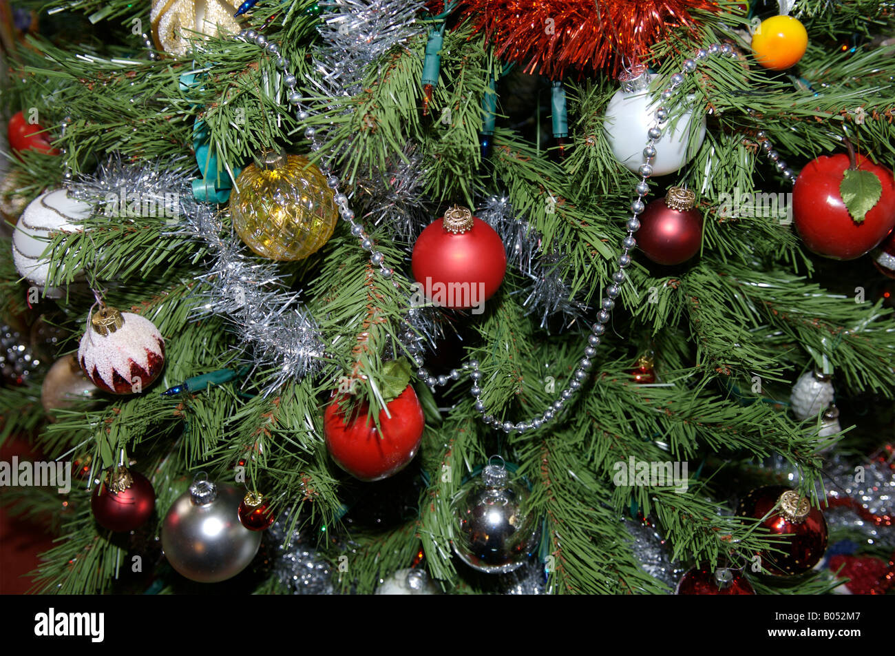 A Christmas Tree and decorations Stock Photo Alamy