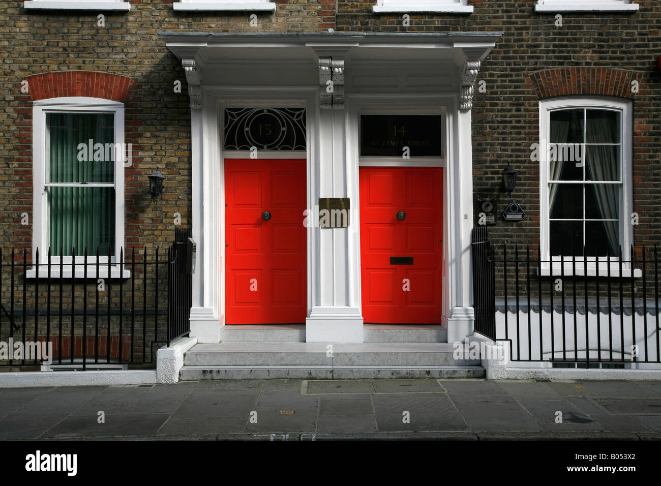 Two doors on Great James Street, Bloomsbury, London Stock Photo Alamy