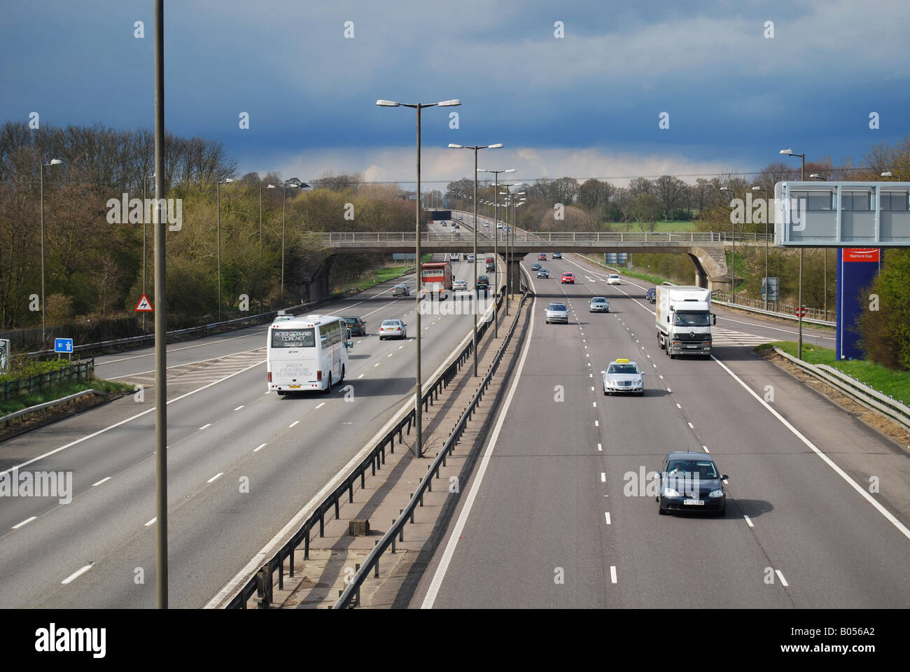 Motorway traffic speed cars coach lorry hires stock photography and