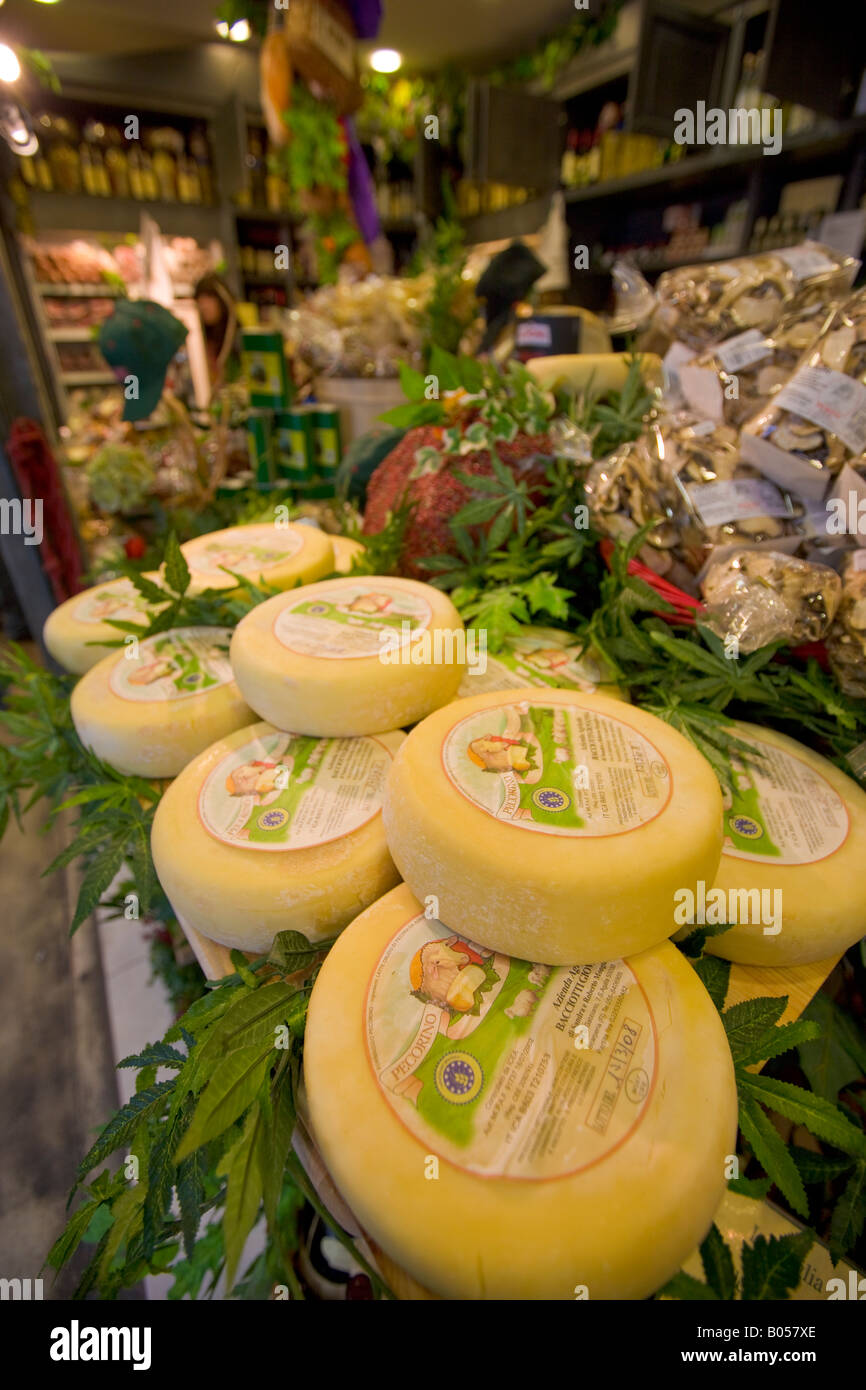 Cheese at a market stall at the Mercato Centrale (Central Markets) in