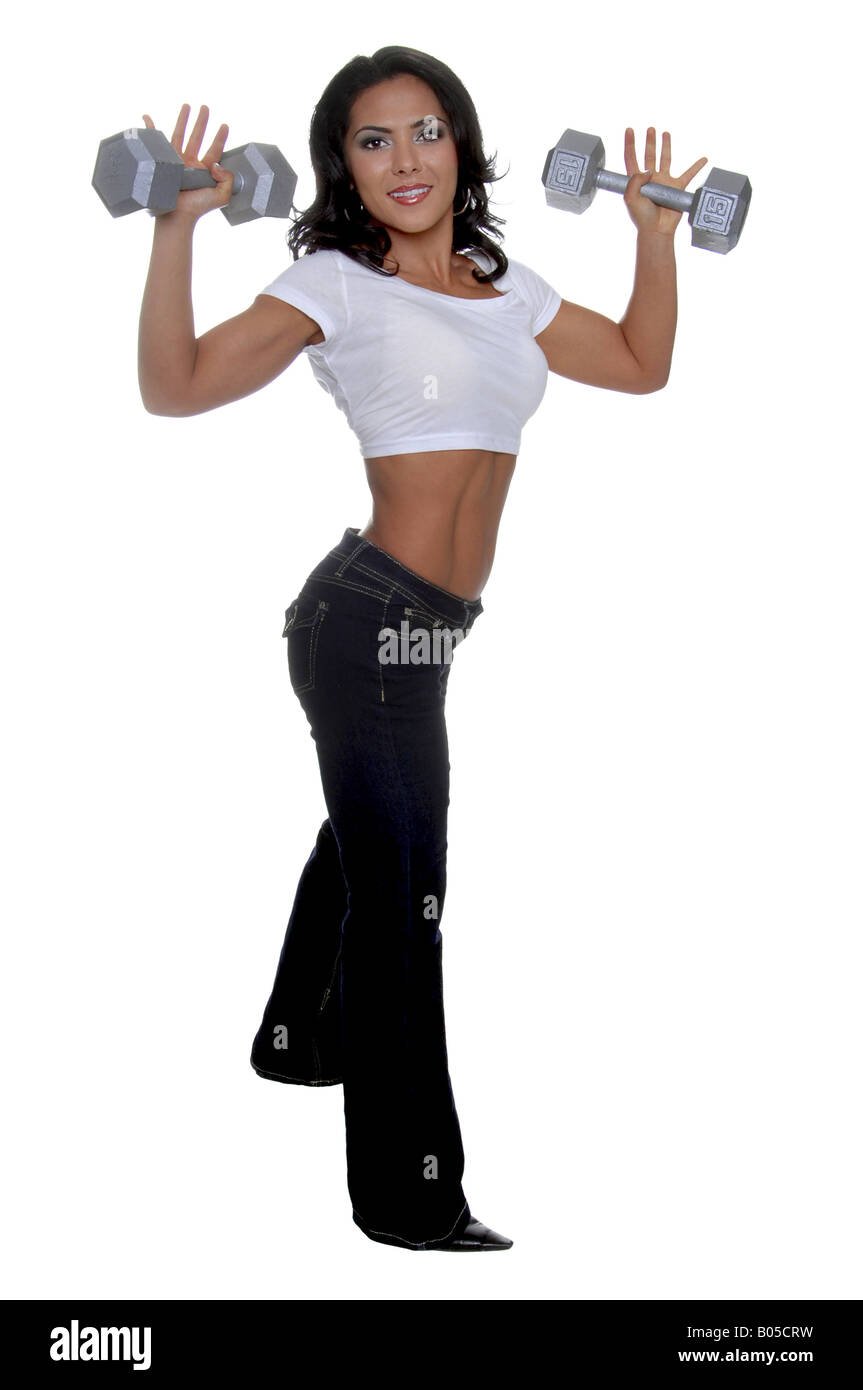 Beautiful young latina fitness model hi-res stock photography and