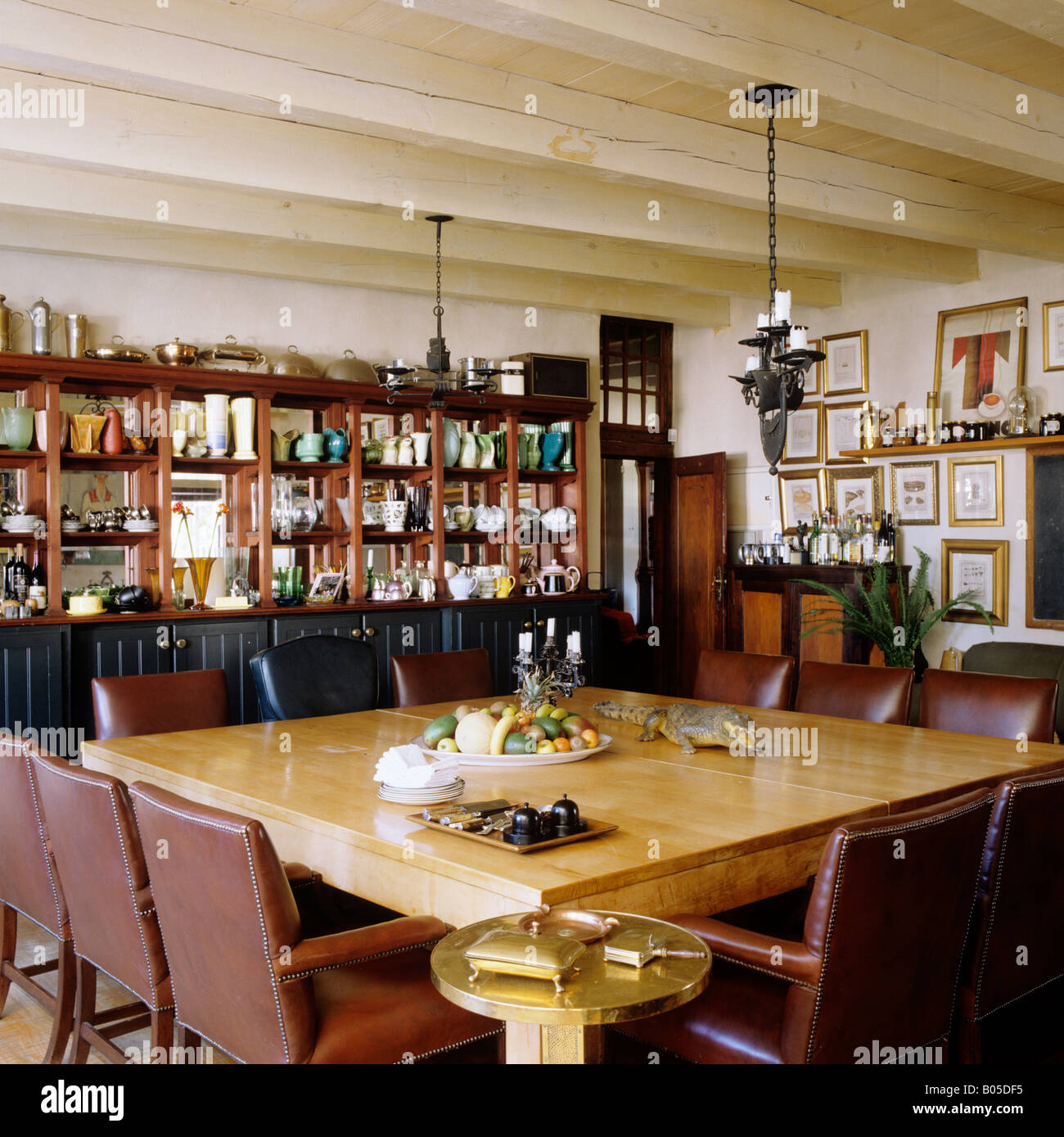 dining area in the kitchen of a South African Cape Dutch homestead
