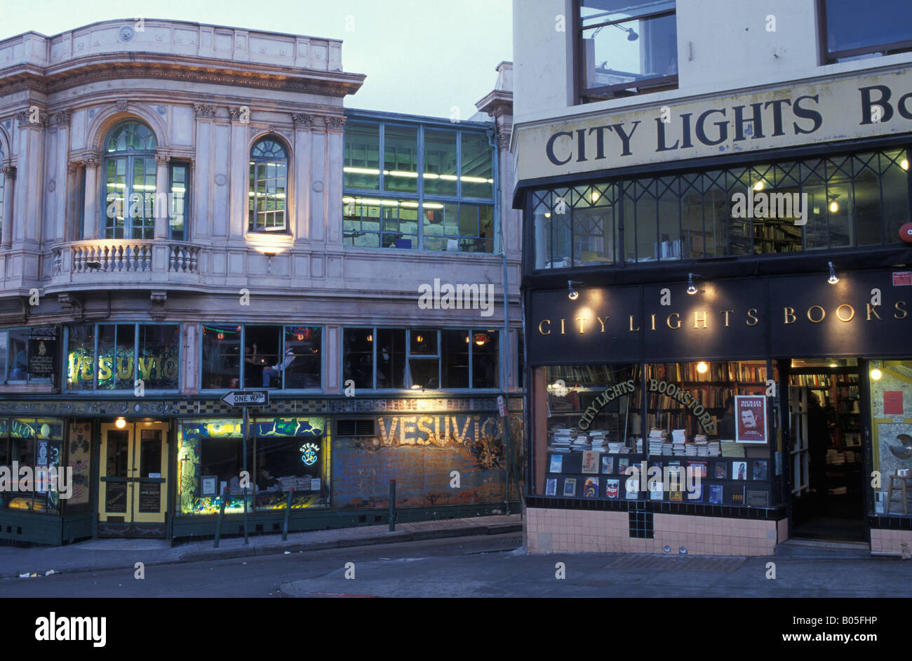 Cafe Vesuvio and City Lights Bookstore in San Francisco California USA