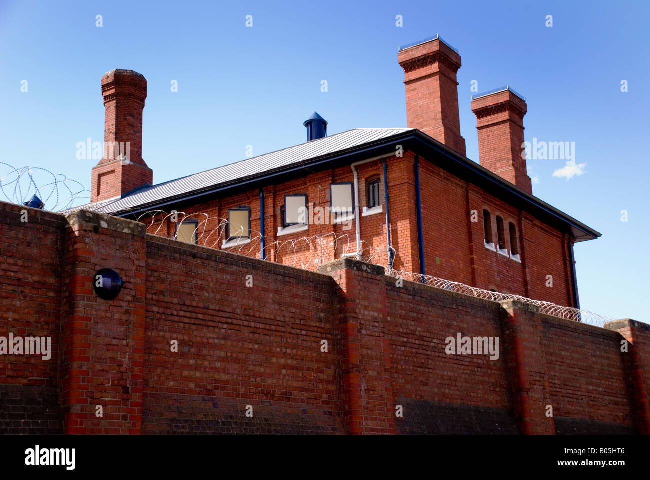 Bristol Prison Bristol England UK The outer wall and a cell block in the prison Stock Photo
