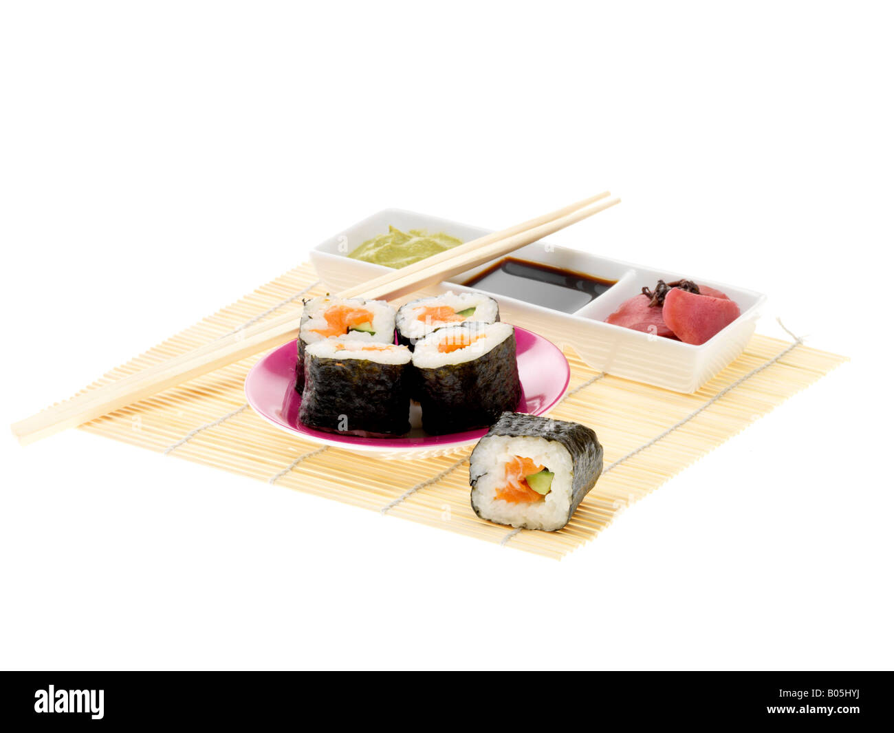 Freshly Prepared Japanese Style Sushi Food With No People Stock Photo