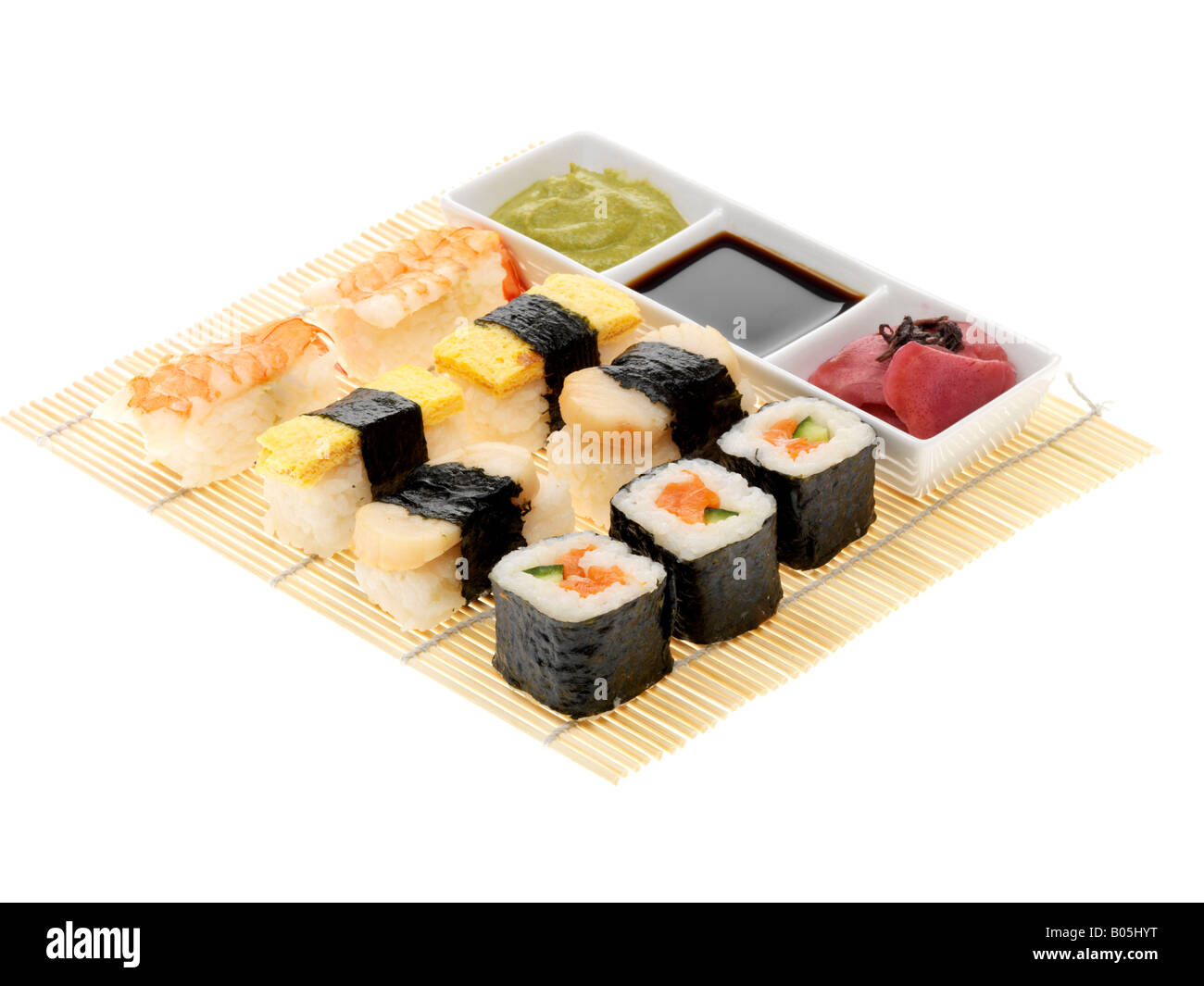 Freshly Prepared Japanese Style Sushi Food With No People Stock Photo