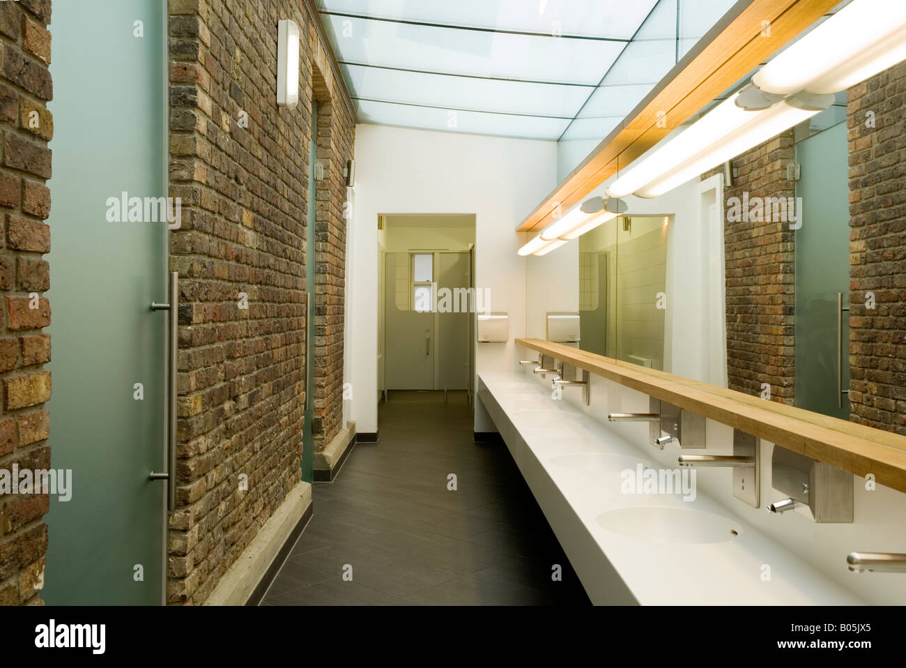Washroom and toilets in the kindergarten of the German School in Petersham, designed by 3S Architects Stock Photo