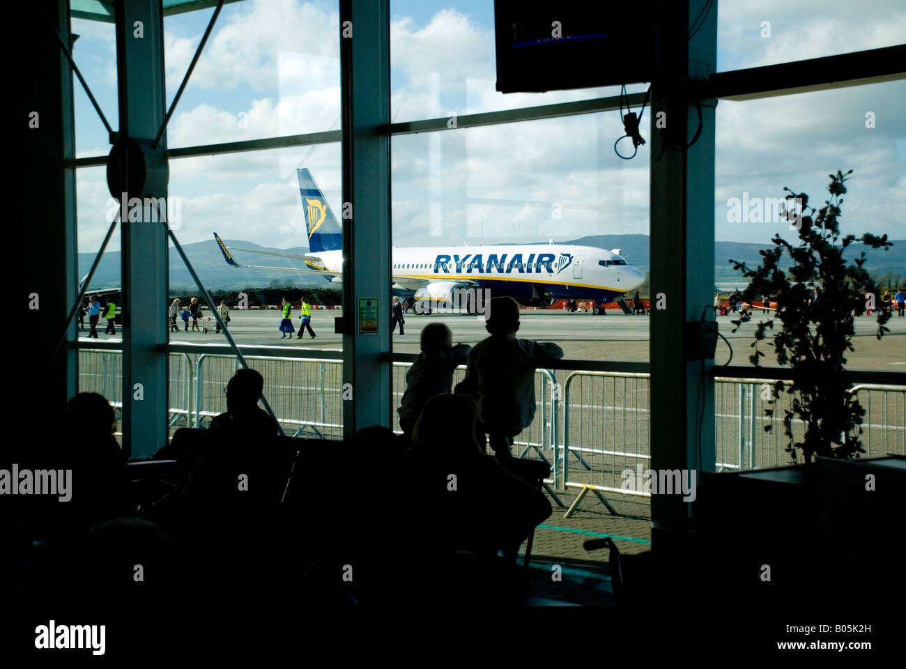 City of Derry Airport northern Ireland Passengers in the departure