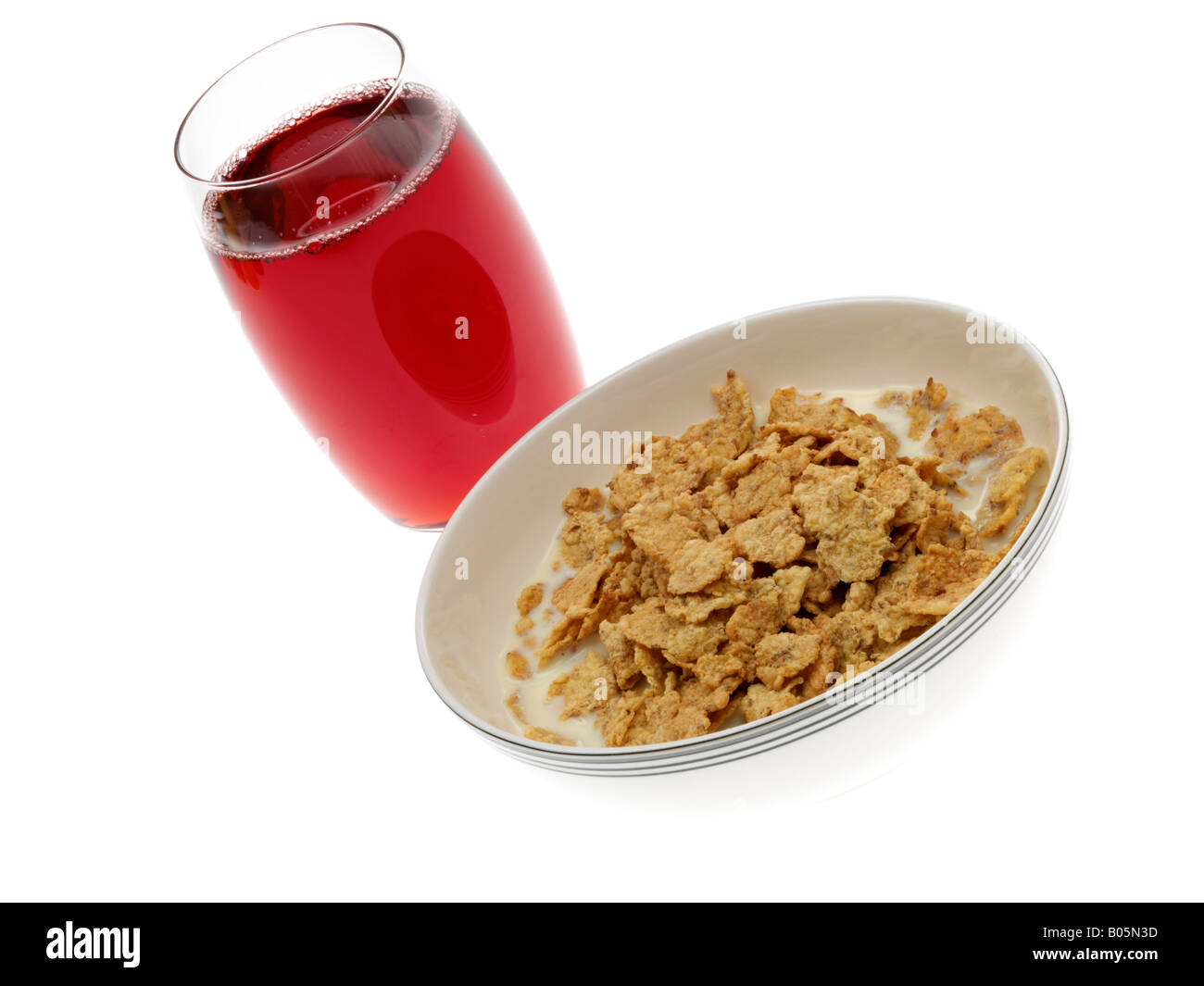 Bowl of cereal withCranberry Juice Stock Photo Alamy