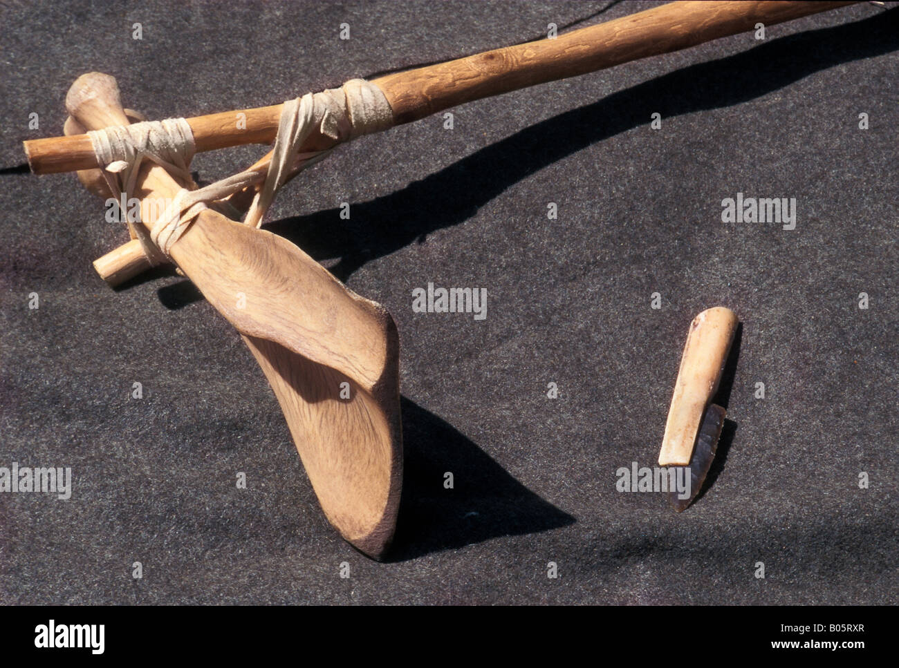 Replica Native American hoe made of a buffalo shoulder blade Fort