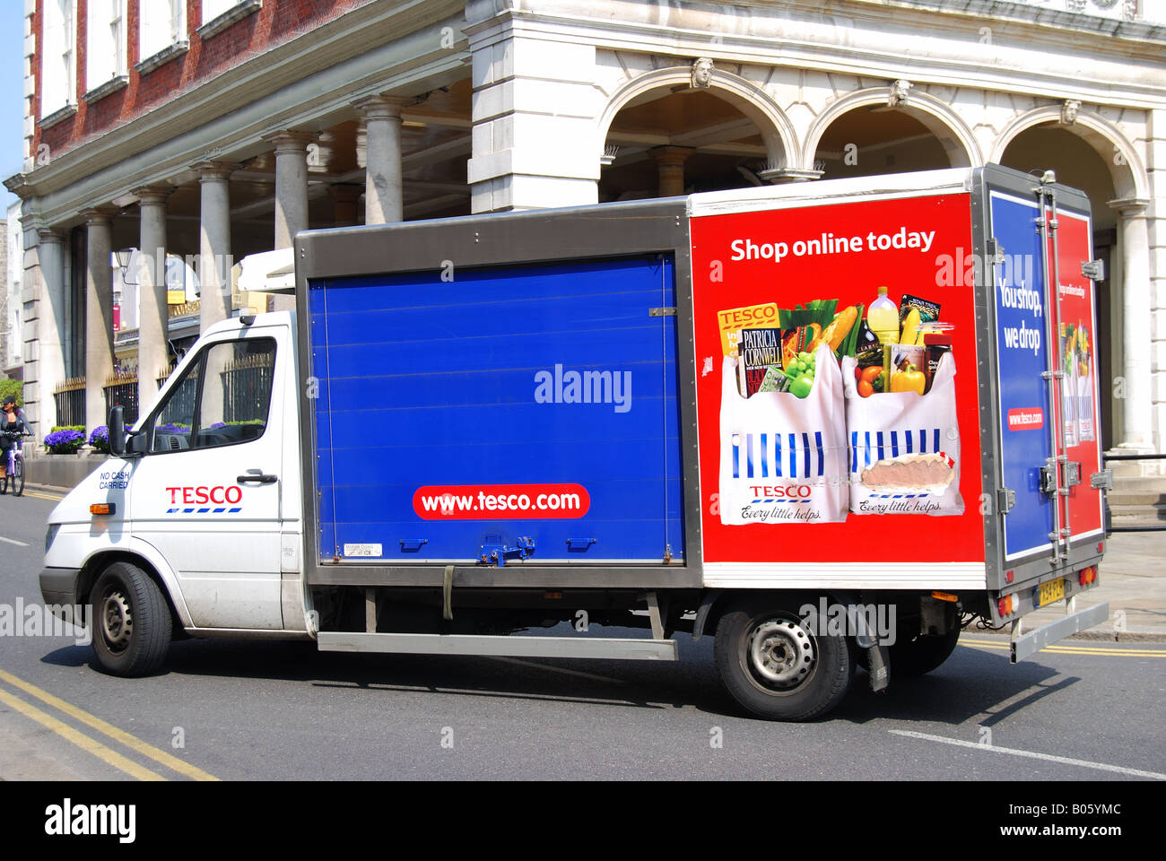 Tesco home delivery van, High Street, Windsor, Berkshire, England, United Kingdom Stock Photo