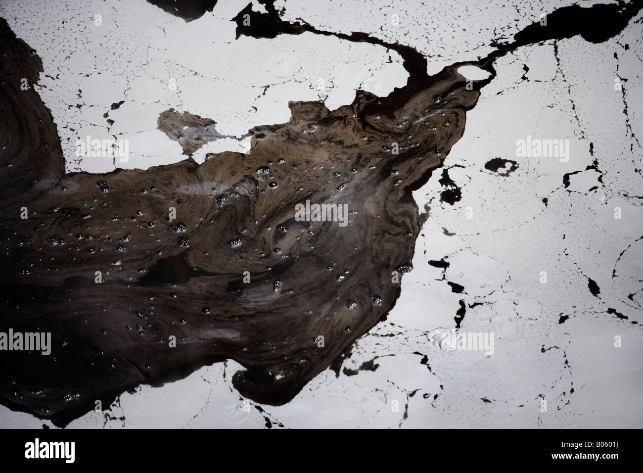 Hot mud pools boiling on the surface at Wai O Tapu Sacred Waters, Rotorua area, North Island, New Zealand Stock Photo