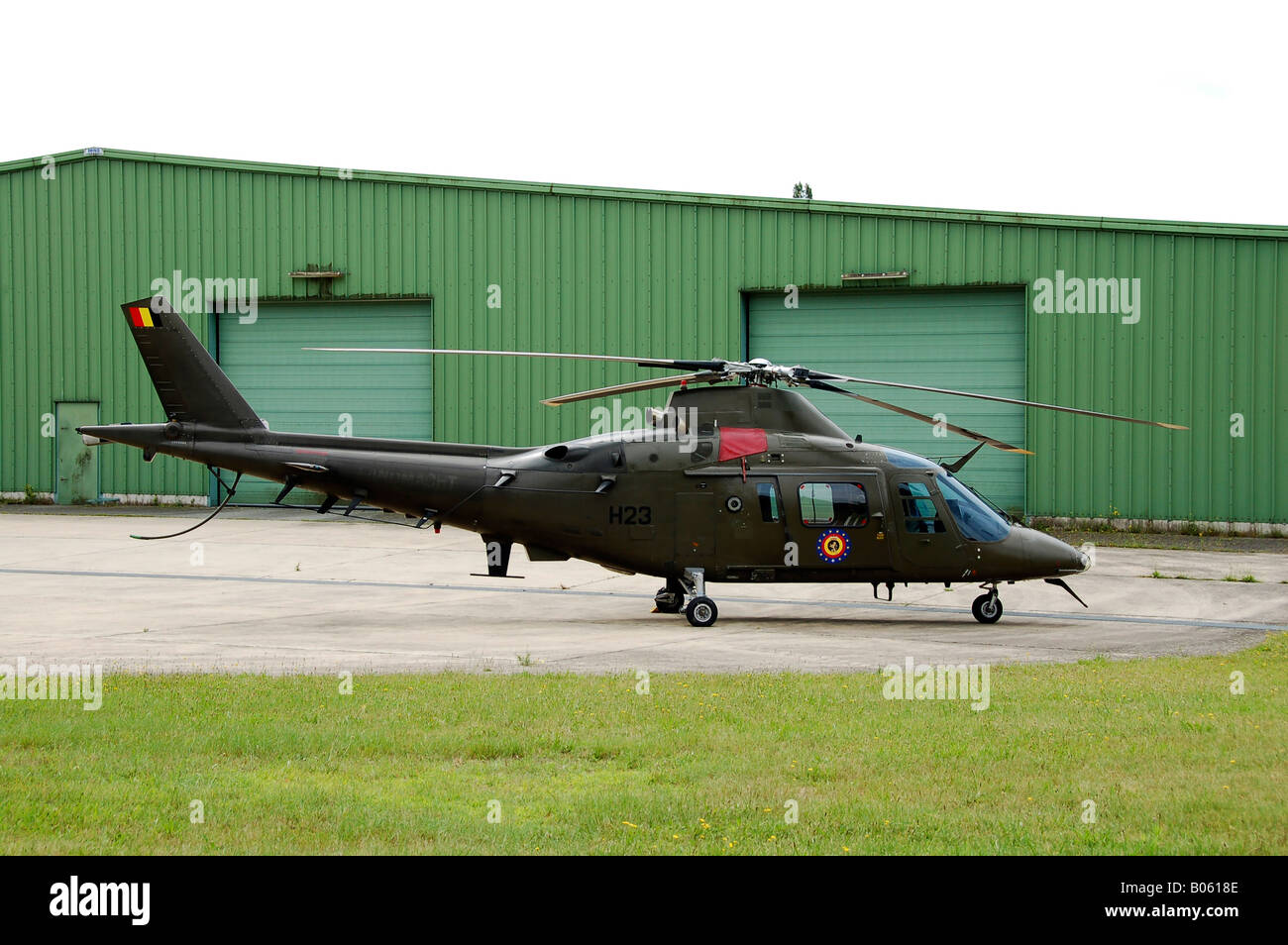 The Agusta A-109 helicopter of the Belgian Army. Stock Photo