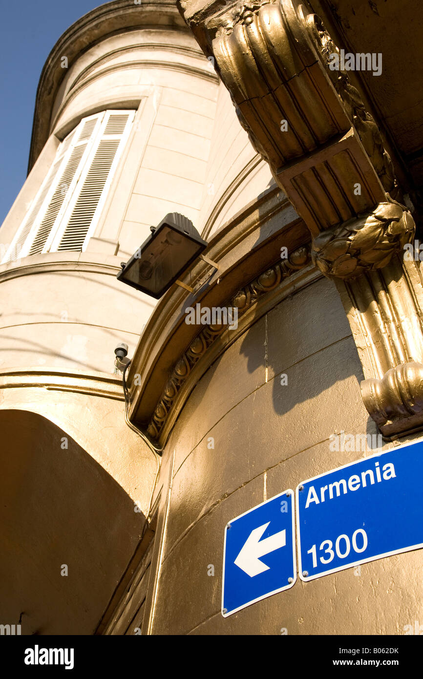 Gold house on Armenia y Niceto Vega,  Palermo Soho,  Buenos Aires Stock Photo