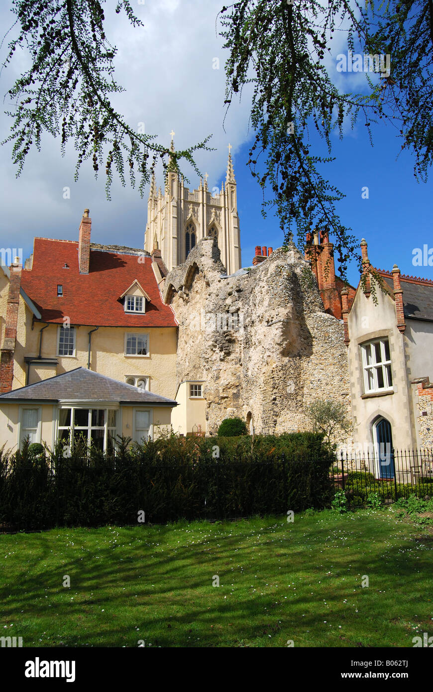 St Edmundsbury Cathedral from Abbey Gardens, Bury St Edmunds, Suffolk, England, United Kingdom Stock Photo