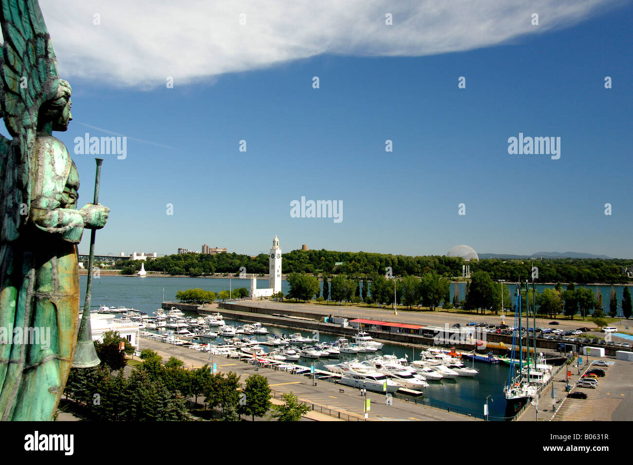 Canada, Quebec, Montreal. Views of waterfront & port area from the ...