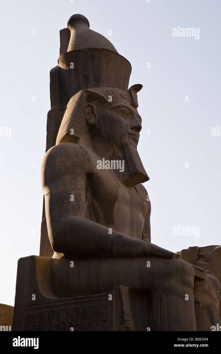 Colossal statue of Ramesses II at Luxor temple, Luxor City, Egypt Stock ...