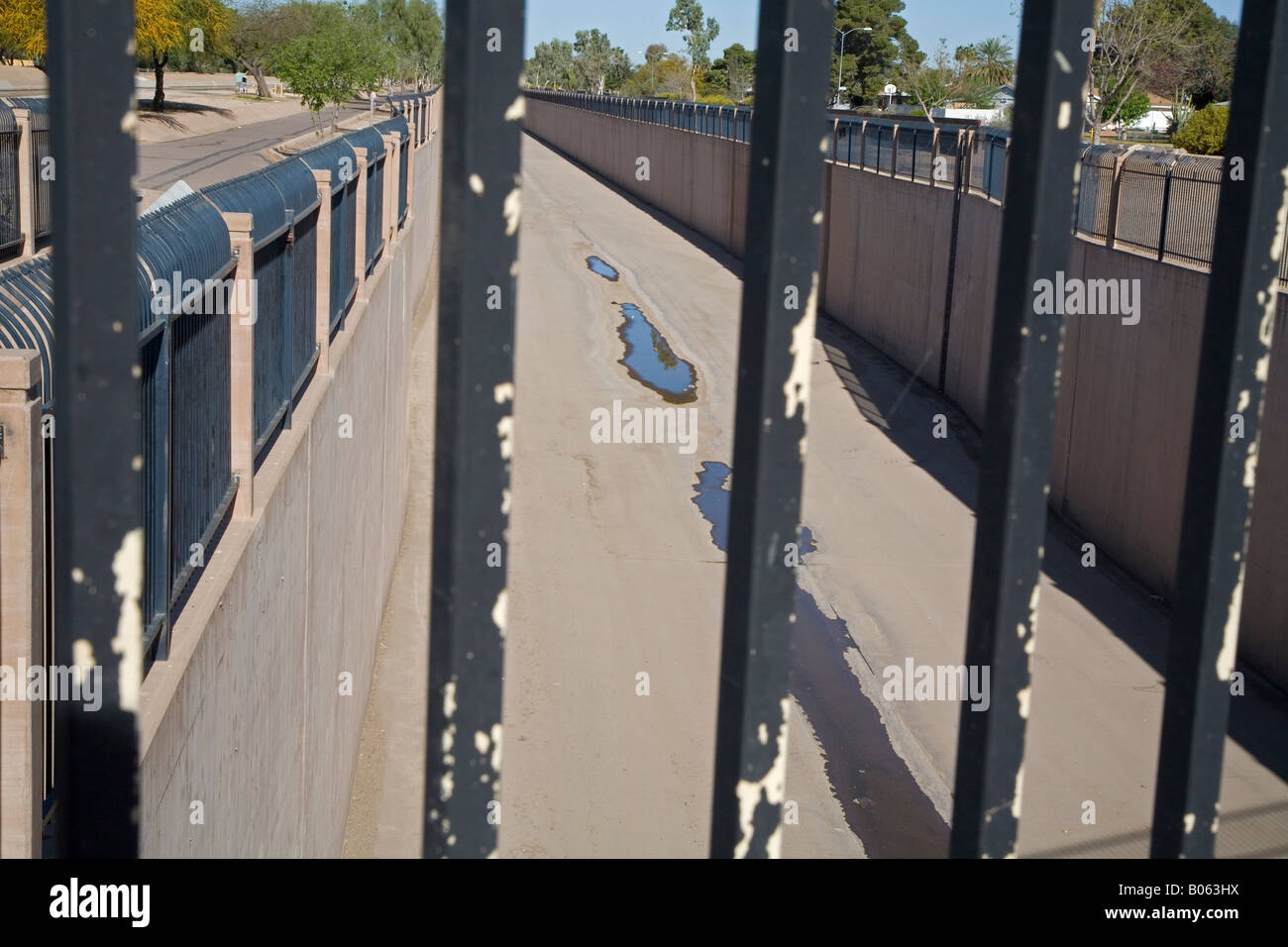 Storm Drain Canal in Phoenix Stock Photo