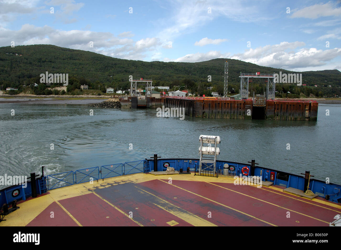 Canada, Quebec, Charlevoix region. Local ferry from BaieSaintPaul to the island of L'iselaux
