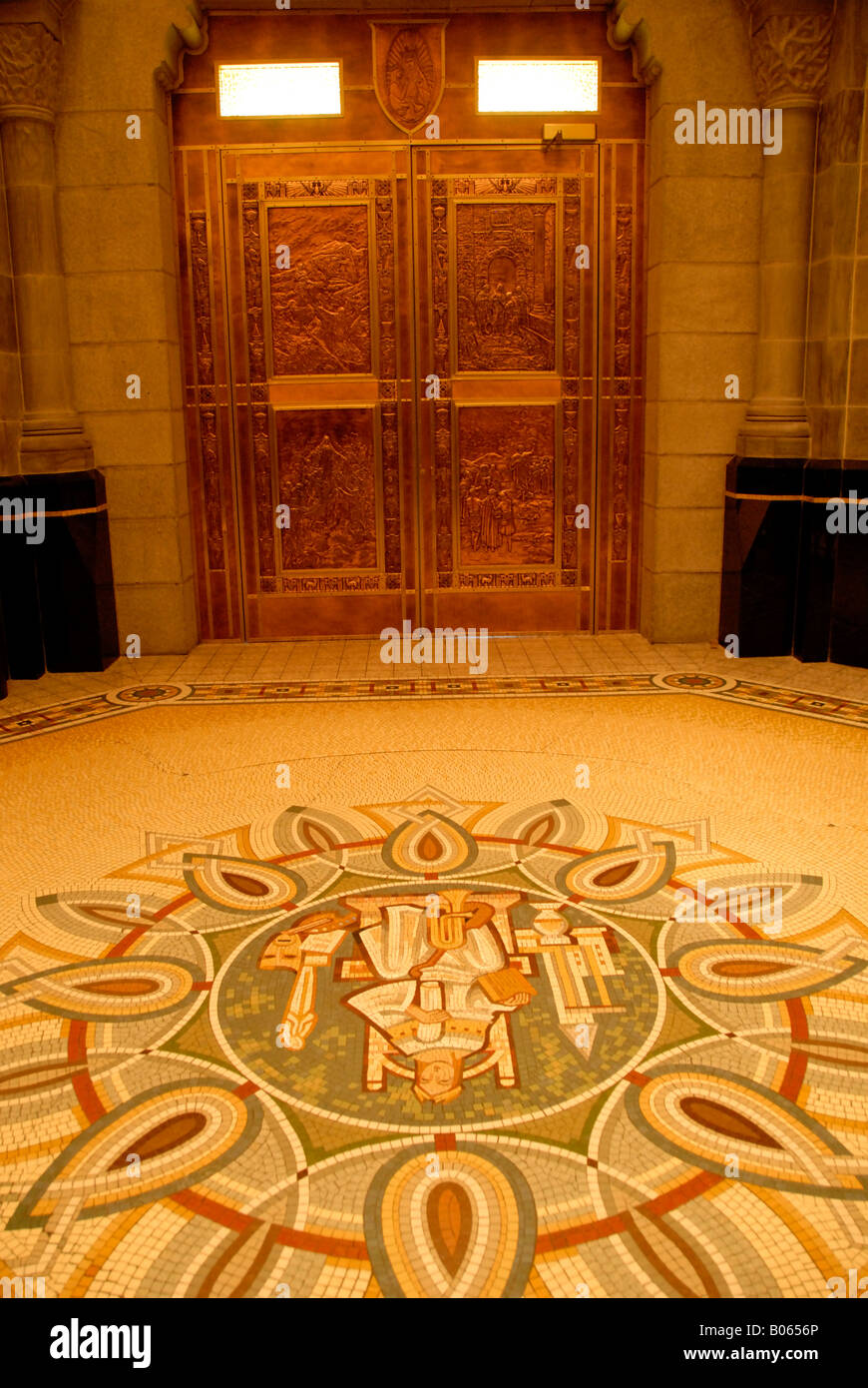 Canada, Quebec. Shrine of Saint Anne of Beaupre basilica. Famous copper