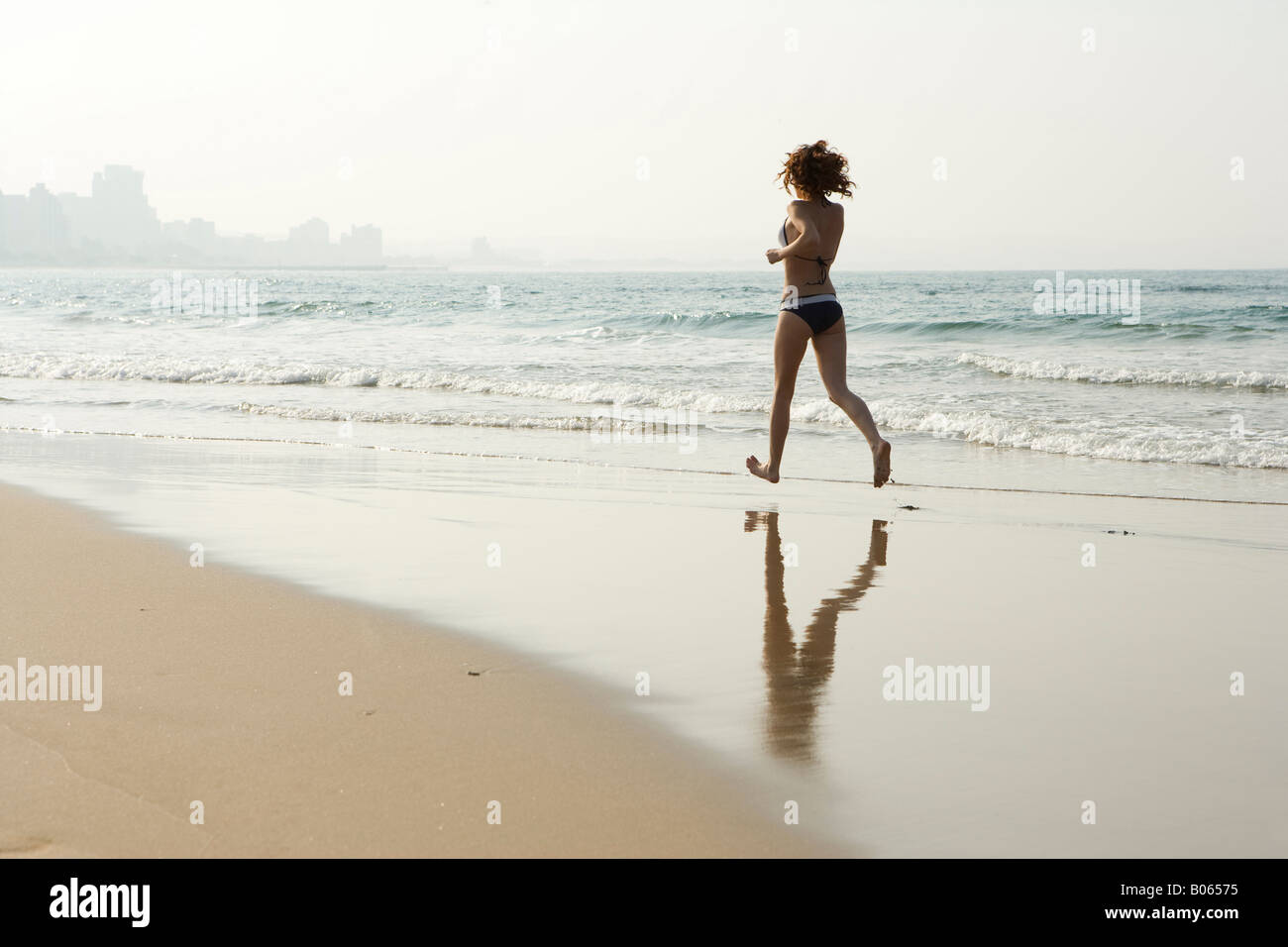 Running at the beach Stock Photo