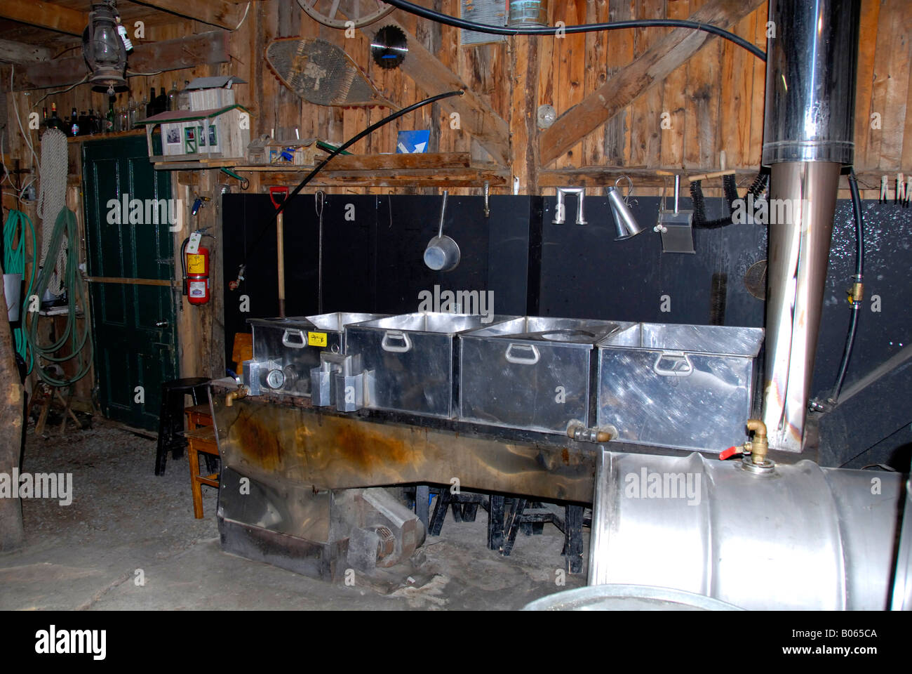 Canada, Quebec. Sugar Shack, room where maple syrup is made. Property