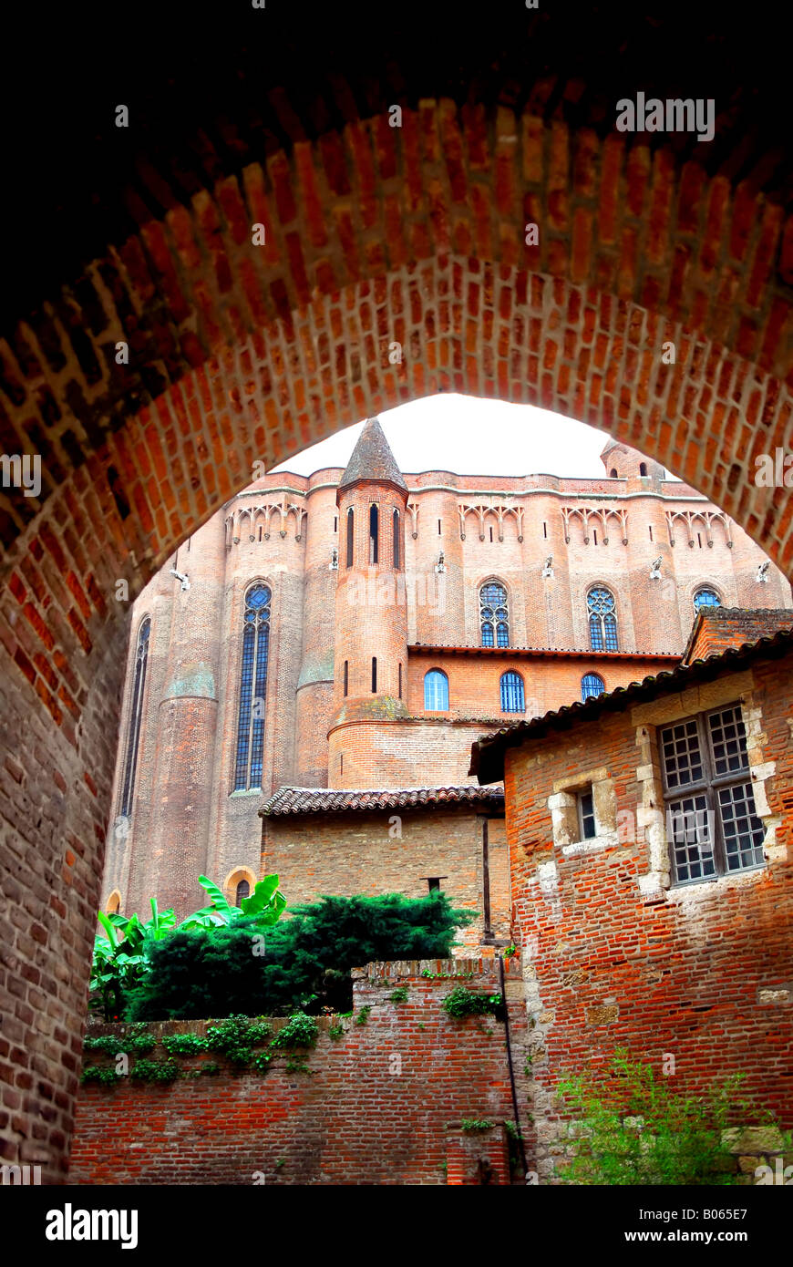 View on Cathedral of Ste Cecile in town of Albi in south France Stock Photo