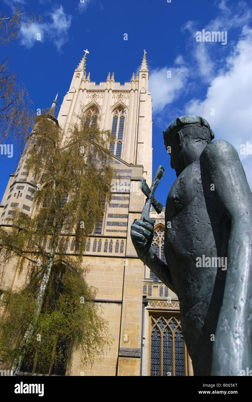 St Edmundsbury Cathedral from Abbey Gardens, Bury St Edmunds, Suffolk, England, United Kingdom Stock Photo