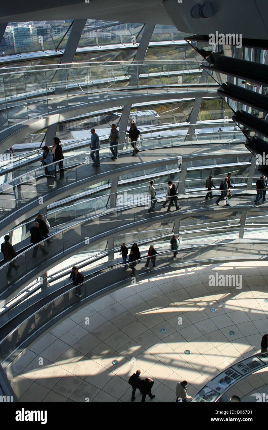 Germany Building Ramp Visitors walk along the ramps in the Berlin Reichstag building Germany ...