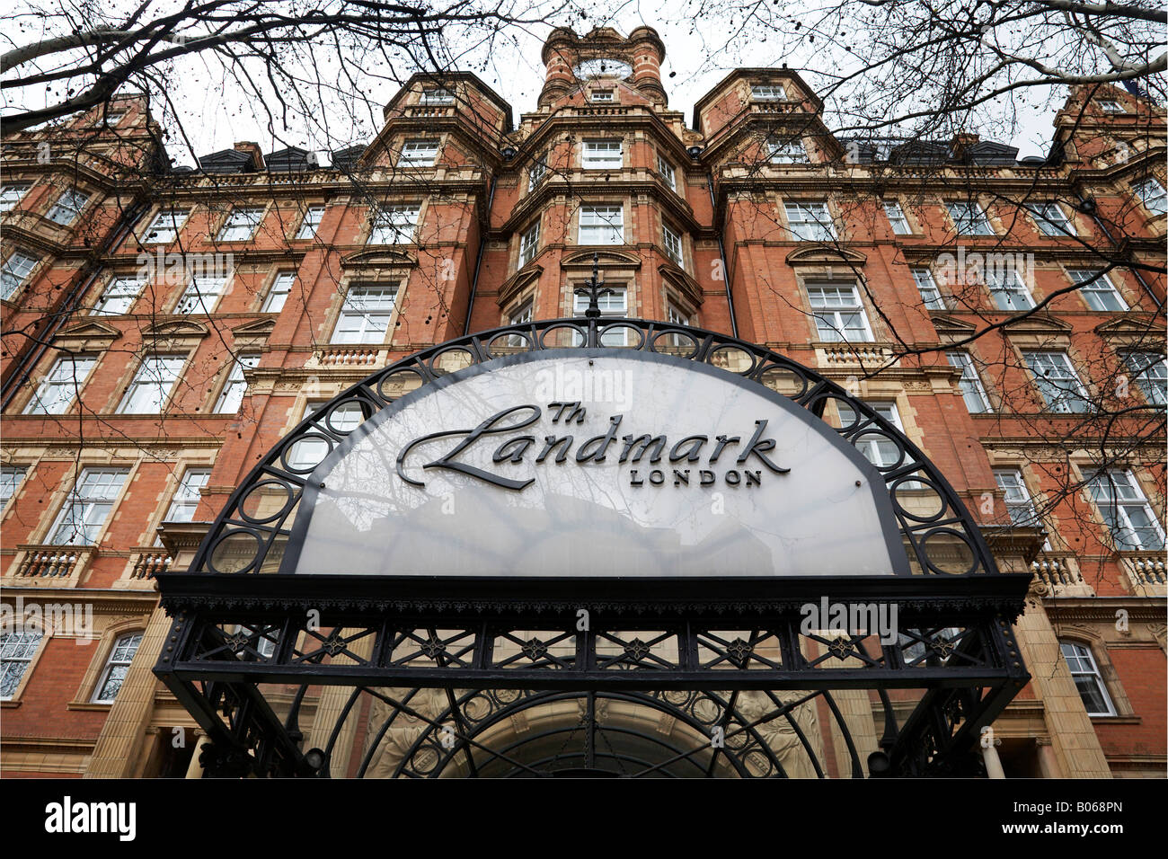 The entrance to The Landmark Hotel, London, UK Stock Photo