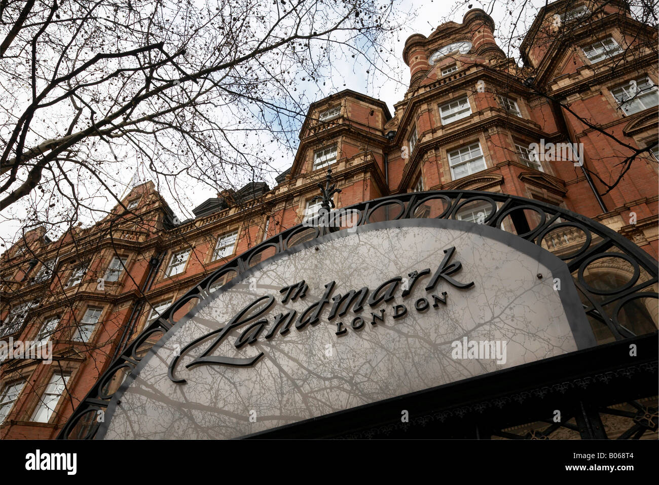 Detail of the entrance to The Landmark Hotel, London, UK Stock Photo