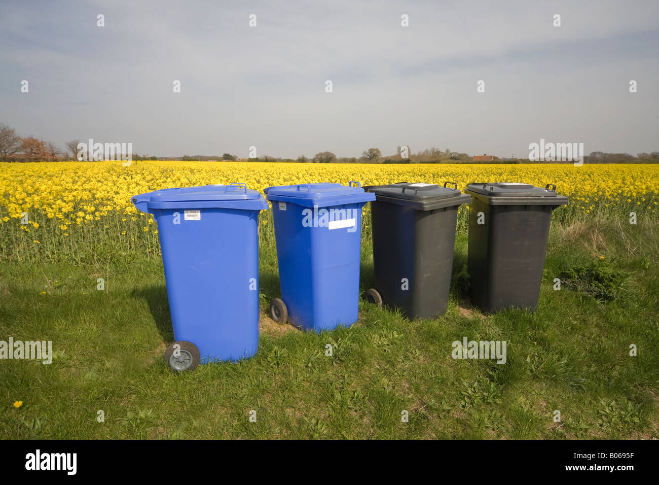 Wheelie bin country recycle waste rubbish Stock Photo Alamy