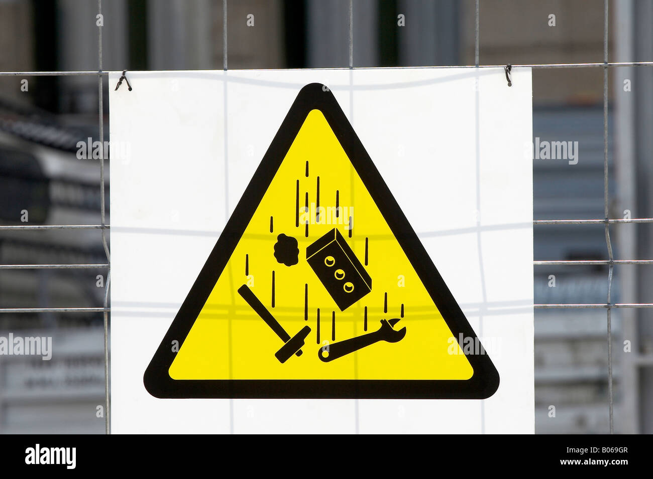 A building work danger sign Stock Photo - Alamy