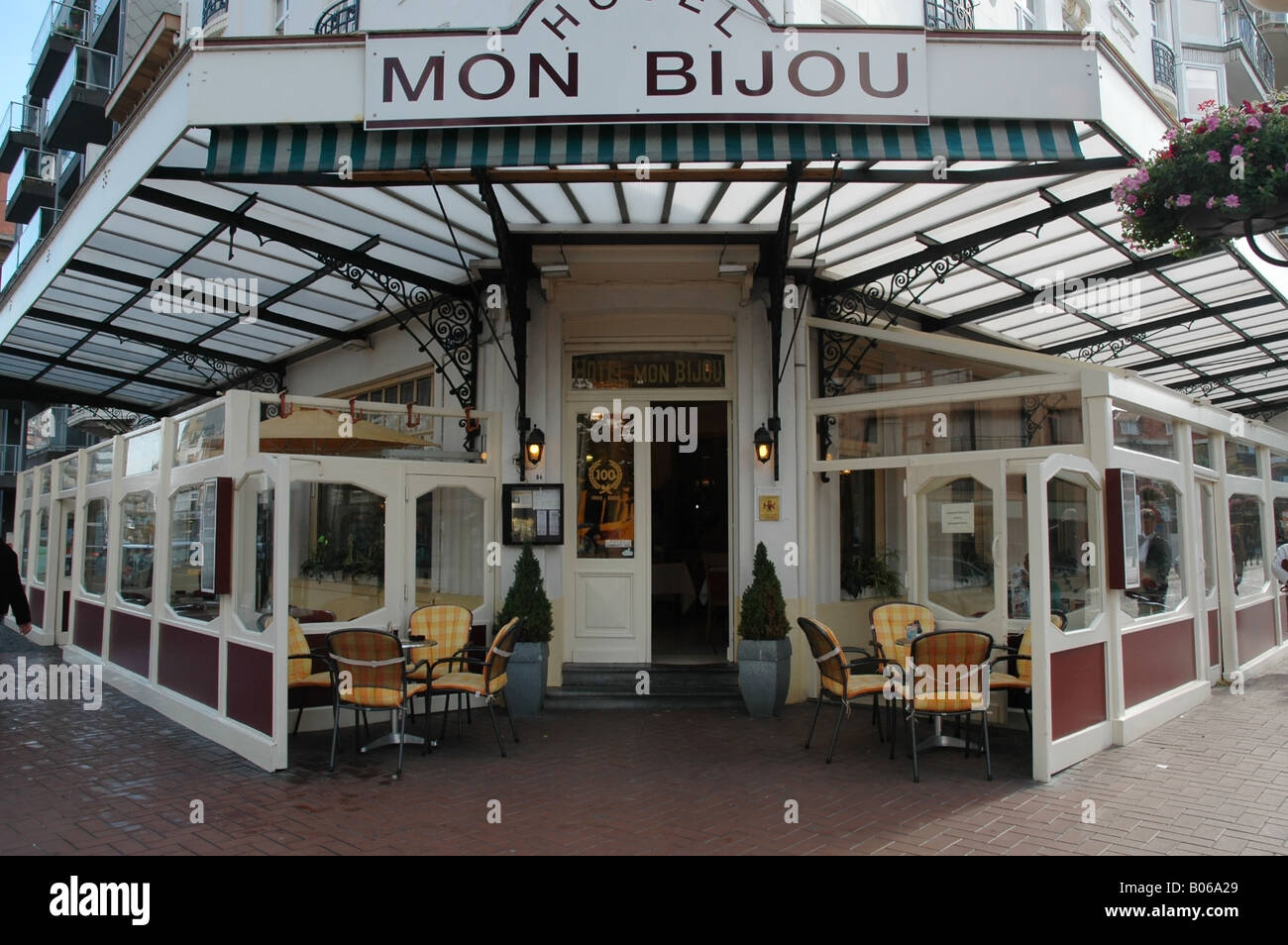 hotel Mon Bijou in the town centre of De Panne Belgium Europe Stock Photo -  Alamy
