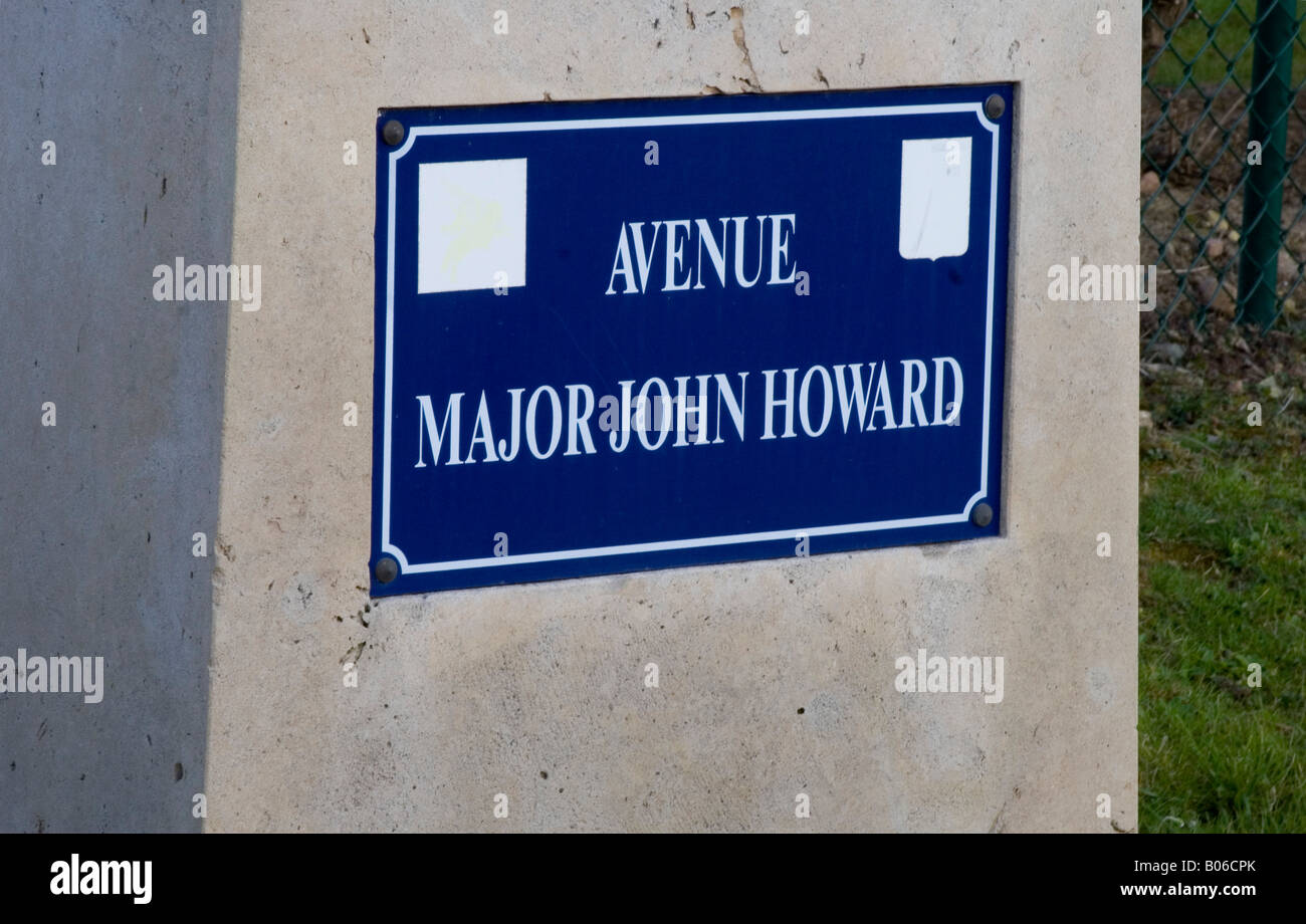 Normandy, Avenue Major John Howard Stock Photo