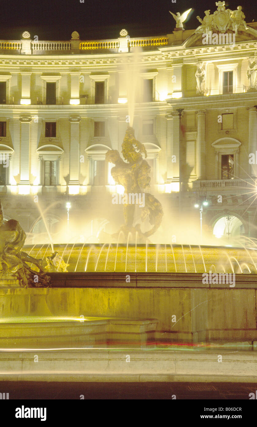 Water fountain at night Stock Photo - Alamy