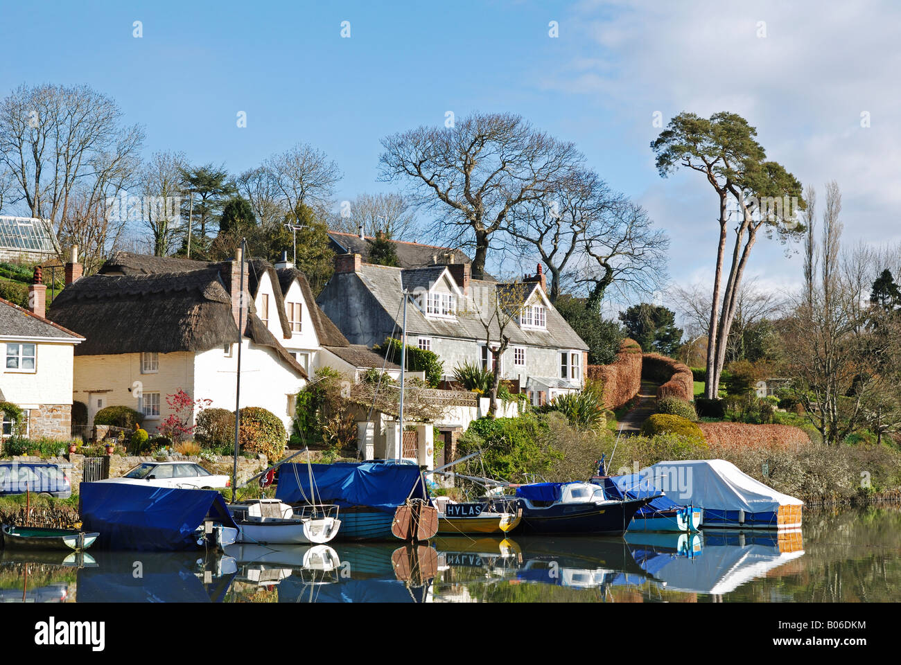 the riverside hamlet of st.clement near truro,cornwall,england Stock