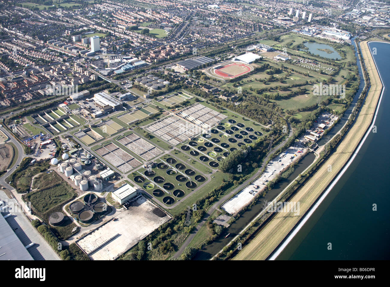 Aerial view north west of Picketts Lock Public Golf Course Leisure
