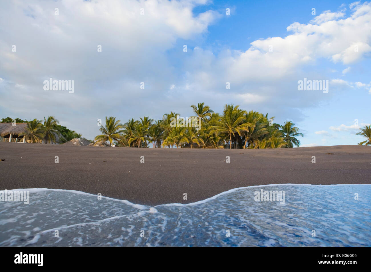 Black Sand Beach, Monterrico, Pacific Coast, Guatemala Stock Photo
