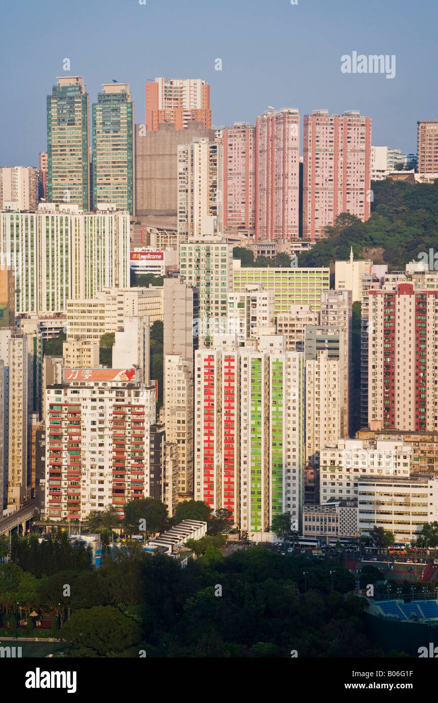 High rise apartment buildings, Causeway Bay, Hong Kong, China Stock ...