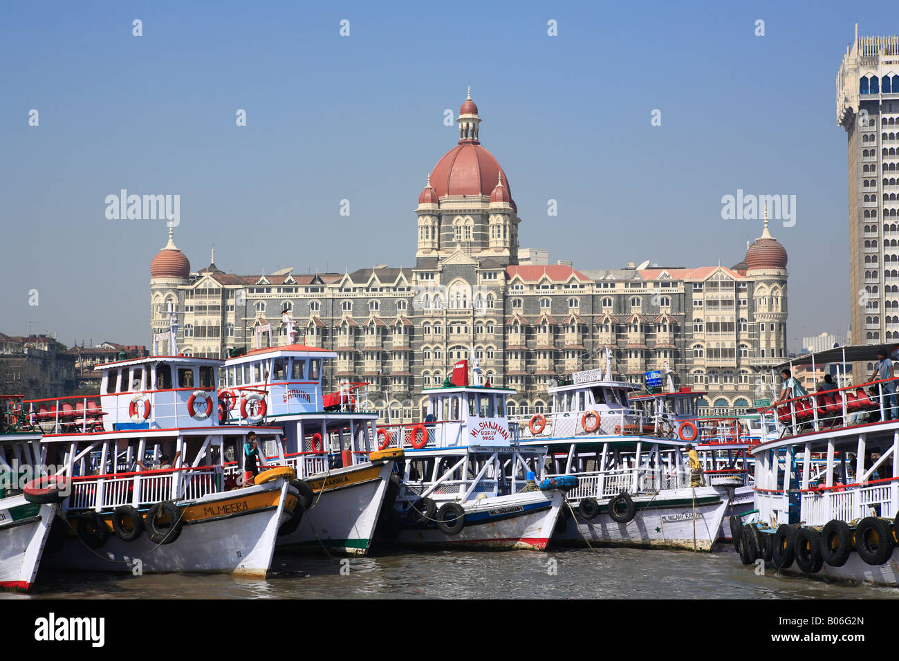 Taj Mahal Hotel, Bombay harbour, Mumbai, Maharashtra state, India Stock Photo