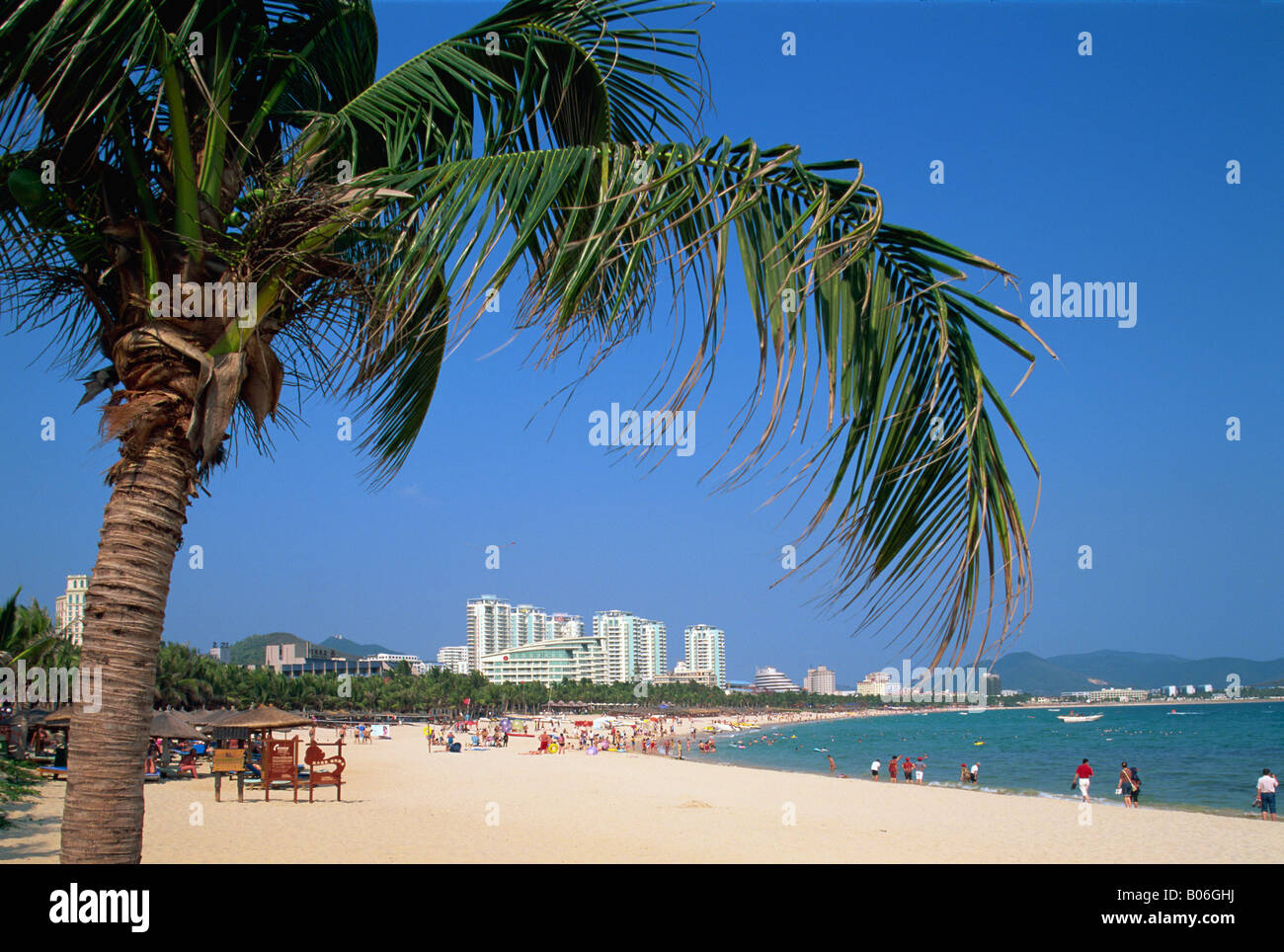 China, Hainan Island, Sanya, Dadonghai Beach Stock Photo