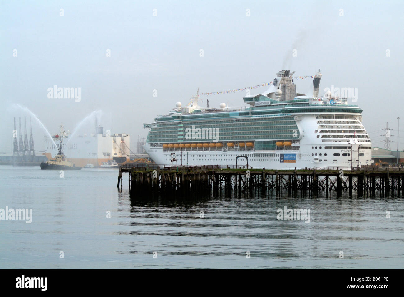 Independence of the Seas cruise ship docked Southampton Stock Photo
