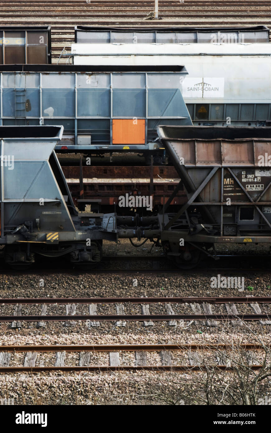 Railroad sidings, Dunkirke, France Stock Photo